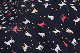 Japanese Fabric Corduroy Cats and Pindots - E - 50cm